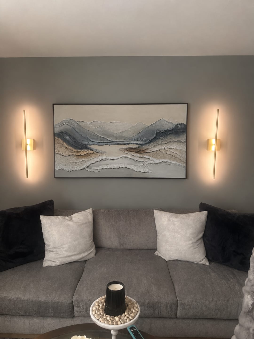 Customer photo review of Minimalist Mountain Texture Canvas # MM442