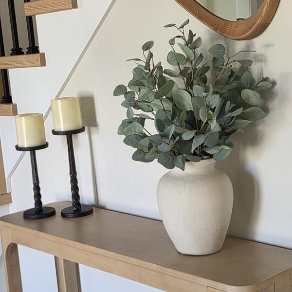 Customer photo review of Walnut Asymmetrical Wall Mirror – Iris
