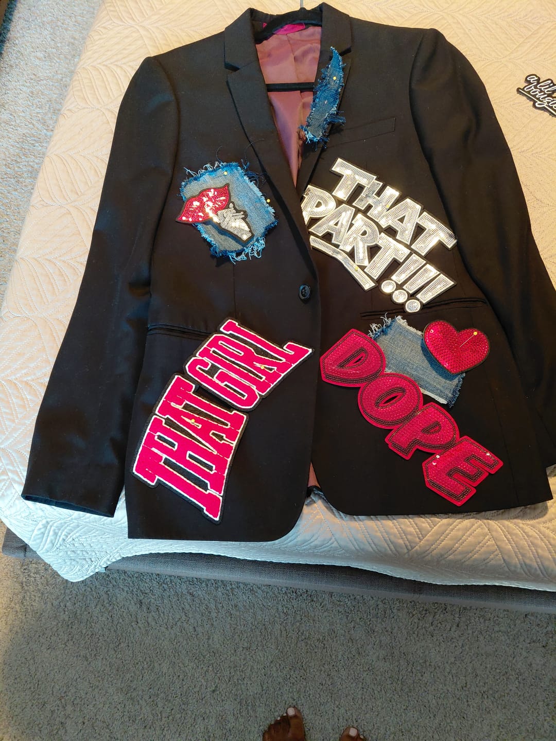 Customer photo review of Dope Sequin Large Patch