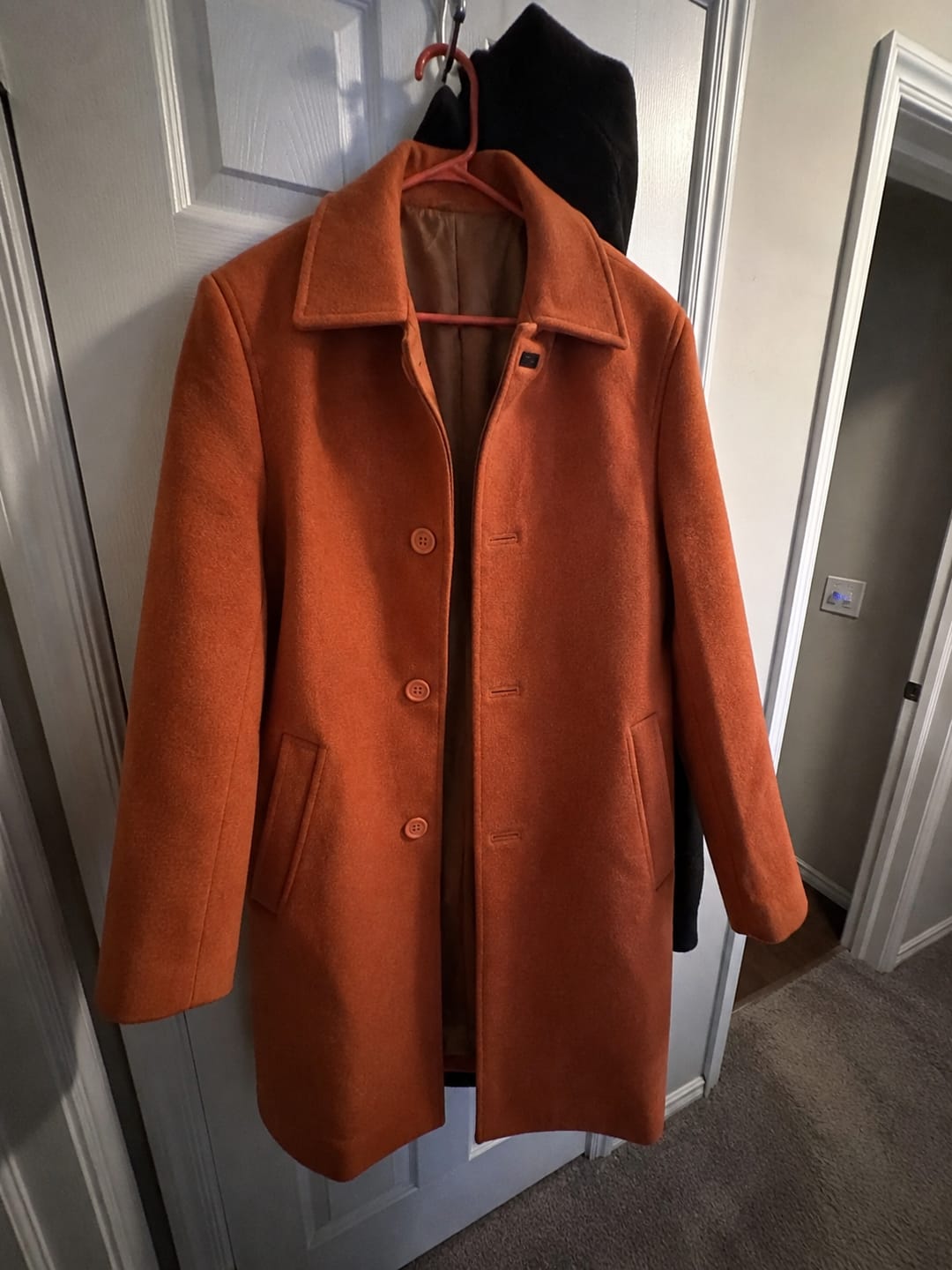 Customer photo review of Serene Orange Wool Car Coat For Men