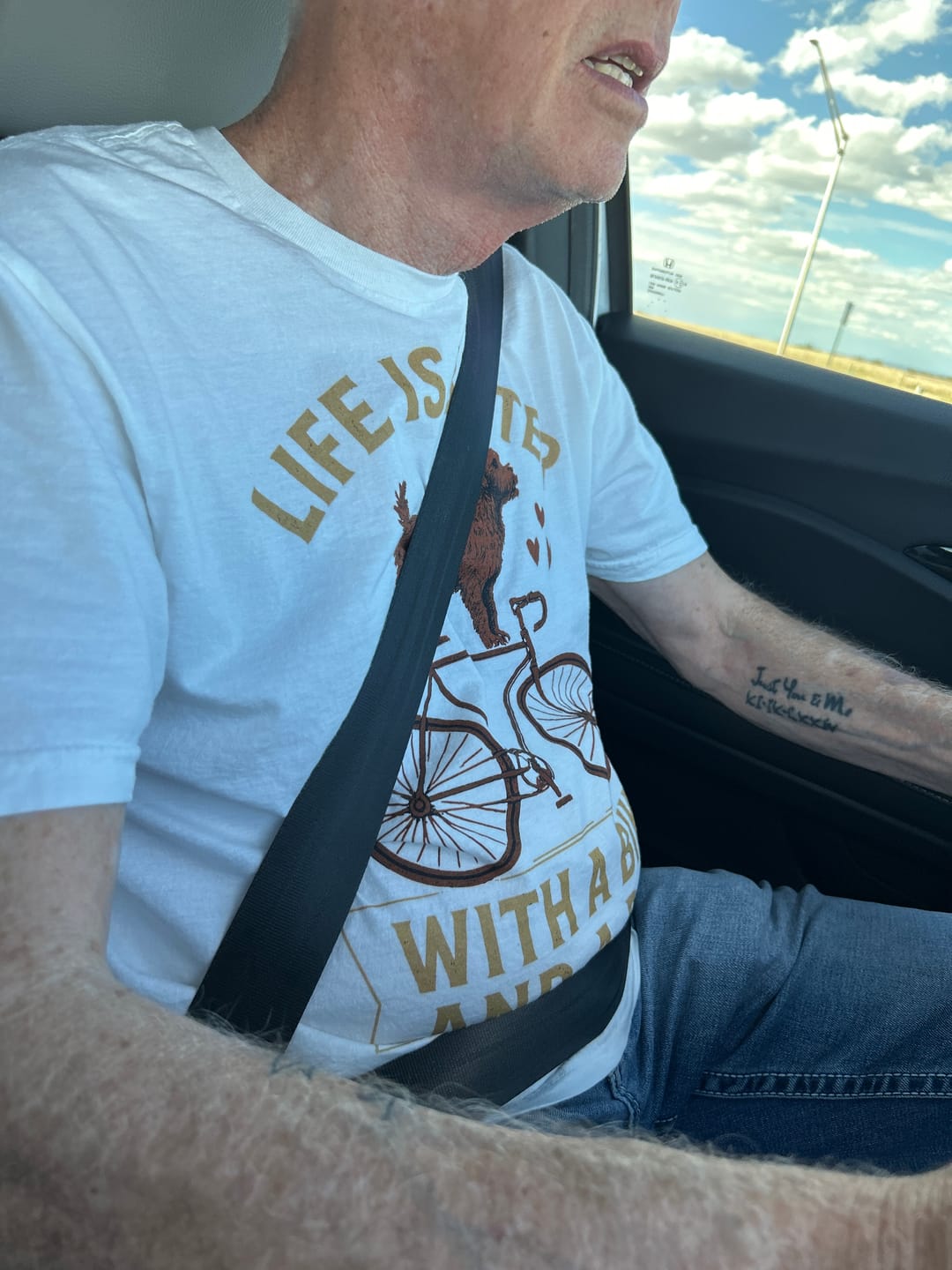 Customer photo review of Bike and Dog T-Shirt