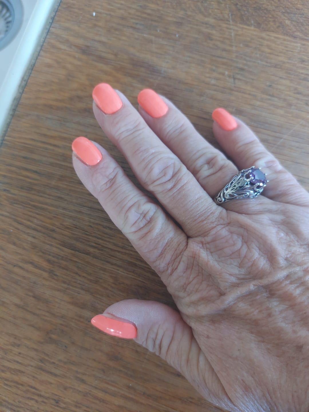 Customer photo review of Sunset Coral UV-Free Gel Wrap