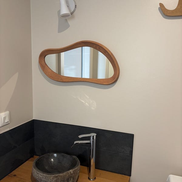 Customer photo review of Oak Asymmetrical Wall Mirror – Vale
