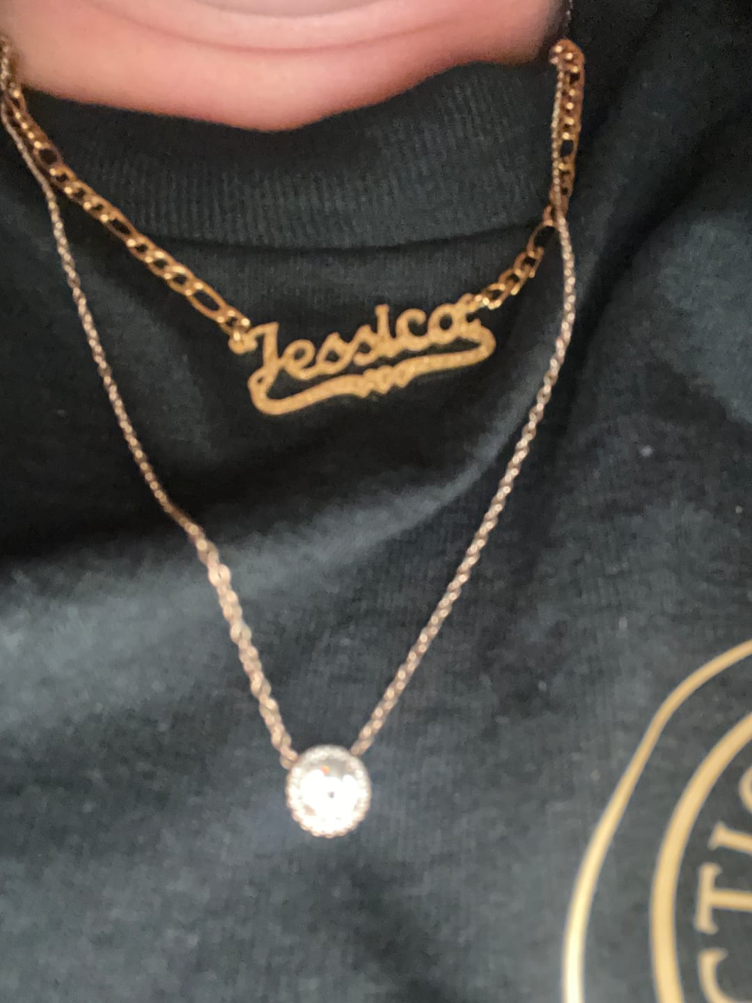 Customer photo review of Diamond Cut Heart Name Necklace