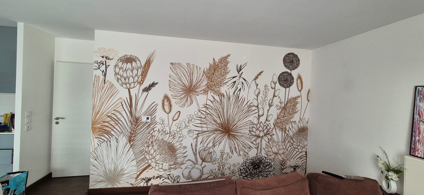 Customer photo review of Papier Peint Feuillage Chambre Adulte