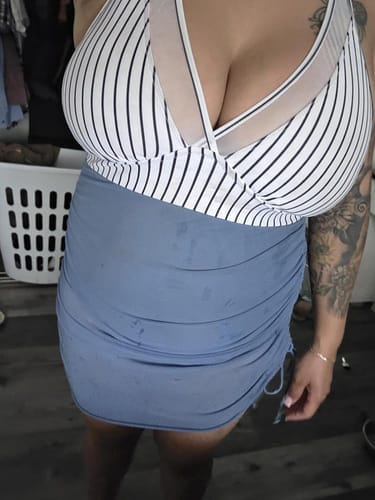 Customer photo review of Emoswim - Damen Badekleid Bauchweg Badeanzüge Schlankmachendes Transparentes Mesh Sarong-Wickelrock Bademode