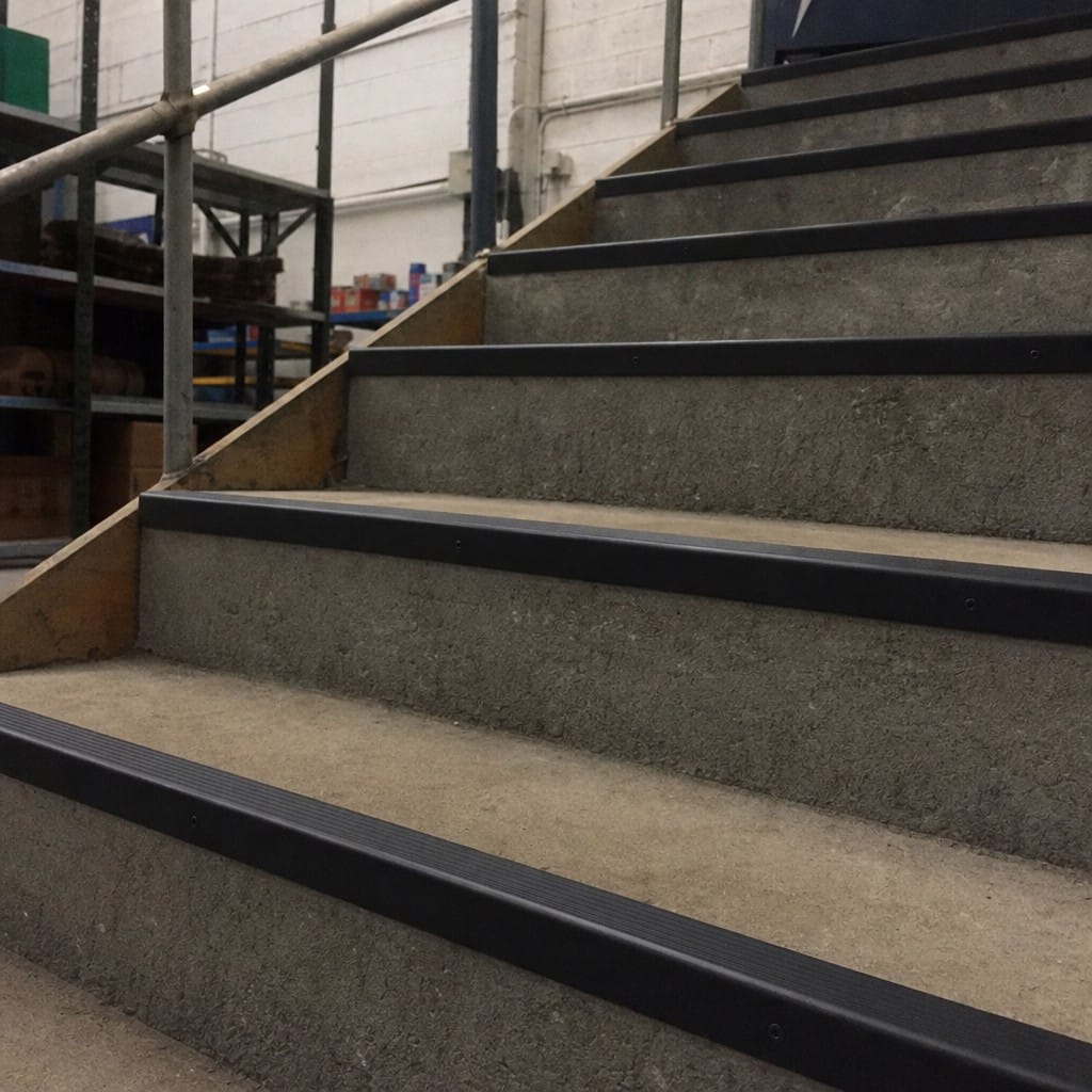 Customer photo review of Aluminium Stair Nosing 62x32mm Square Edge, 5mm Gauge, 1m & 2m