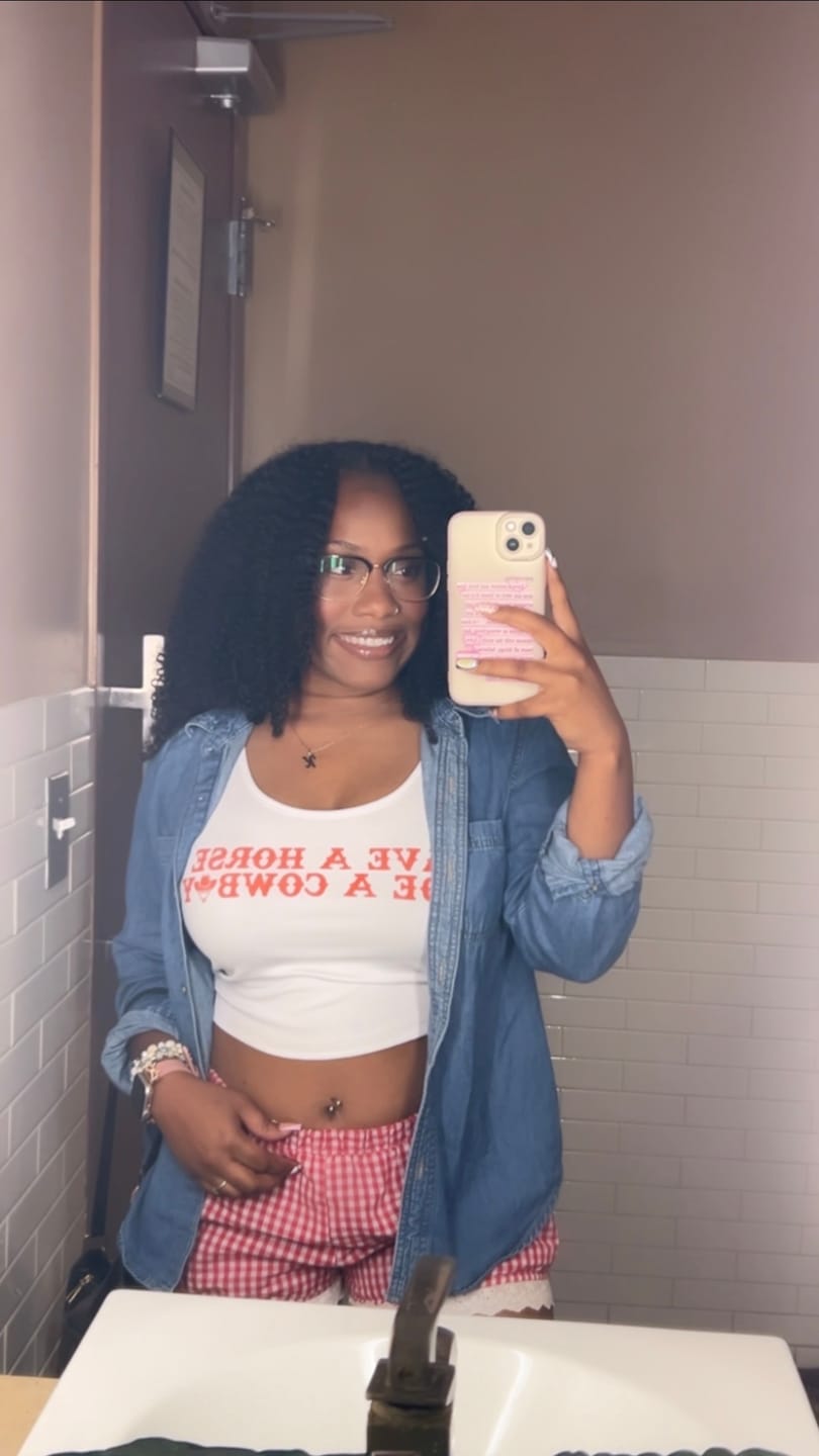 Customer photo review of Afro Kinky Curly Human Crochet Hair