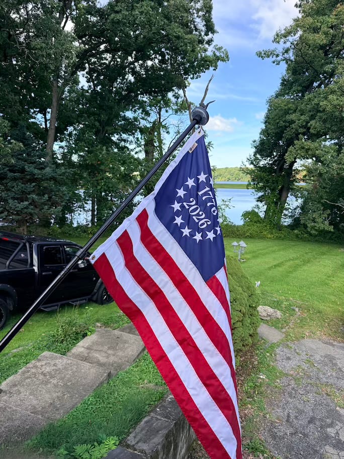 Customer photo review of NEW! 1776 to 2026 Betsy Ross Flag - Fully Sewn and Embroidered