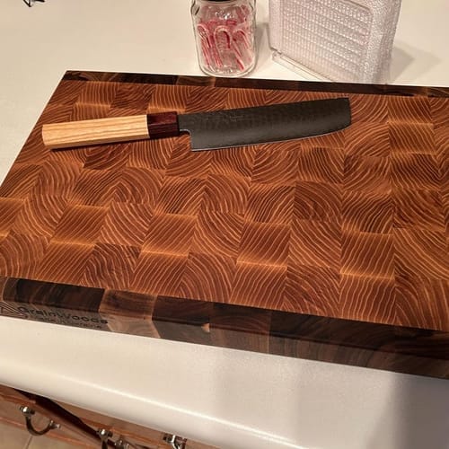 Customer photo review of Personalized Cutting Boards for 5+ — Family, Corporate & Closing Gifts
