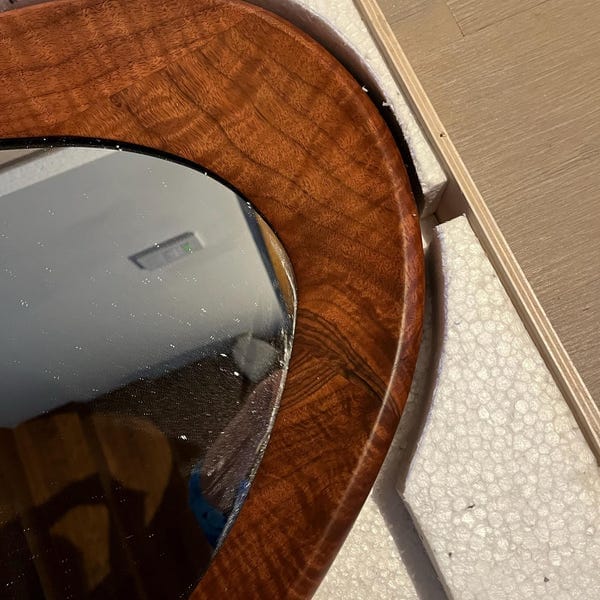 Customer photo review of Walnut Asymmetrical Wall Mirror – Marin