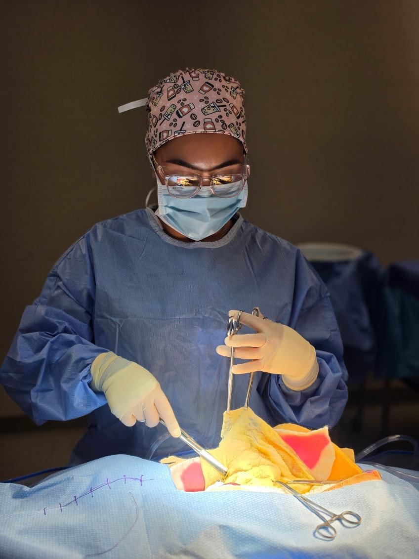 Customer photo review of CloudCaps Scrub Cap | I Love Coffee