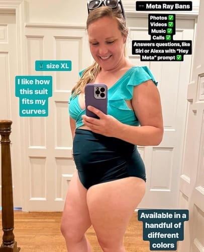 Customer photo review of Emoswim - Badeanzug mit Rüschenärmeln Cut-Out Gerafft