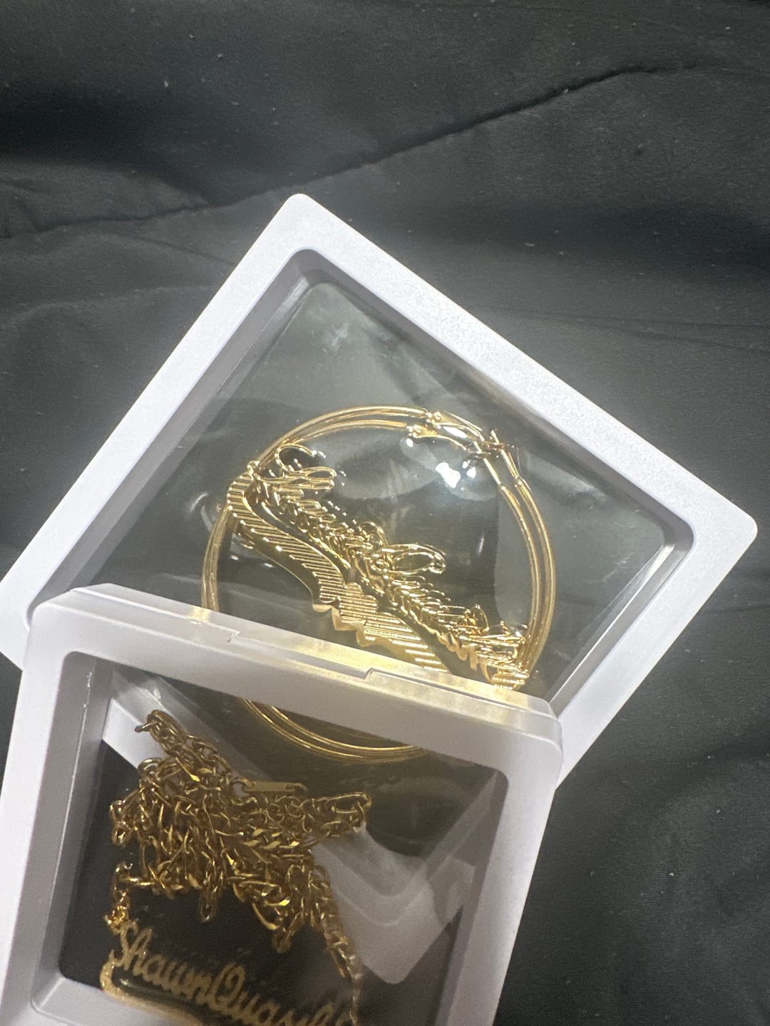 Customer photo review of Classic Heart Name Hoop Earrings