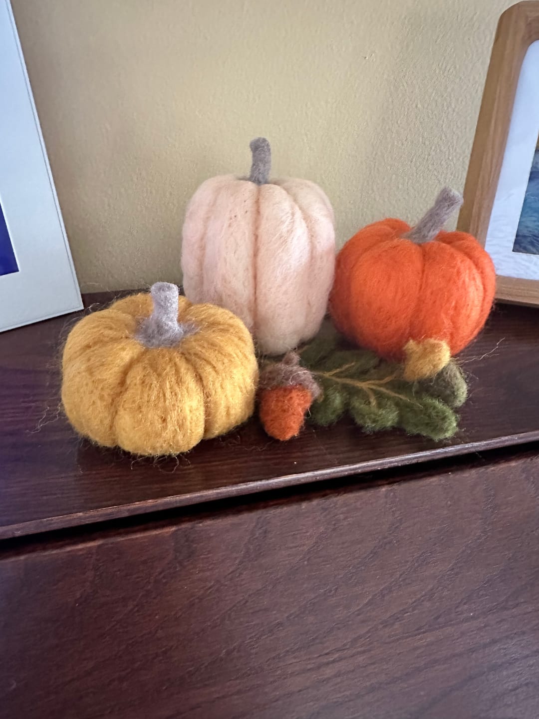 Customer photo review of Pumpkin Trio Mini Needle Felting Kit