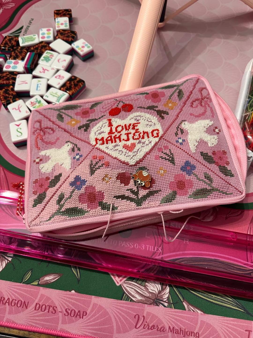 Customer photo review of Love Letters - Needlepoint Pouch Kit