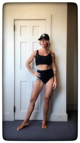 Customer photo review of Emoswim - Damen High Waist Bikini-Sets Sportliche Zweiteilige Badeanzüge Colorblock Cheeky High-Cut Bademode