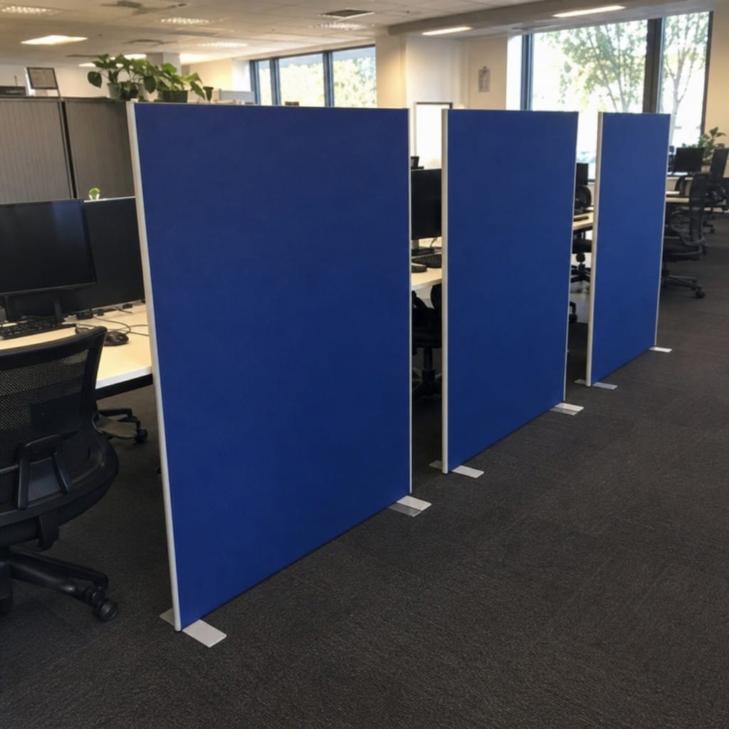 Customer photo review of Floor Standing Office Partition Screen - Fabric Room Divider