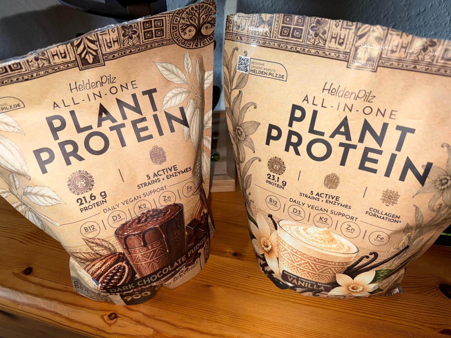 Customer photo review of HeldenPilz All-in-One Plant Protein — veganes Pflanzenprotein mit Vitaminen, 900 g