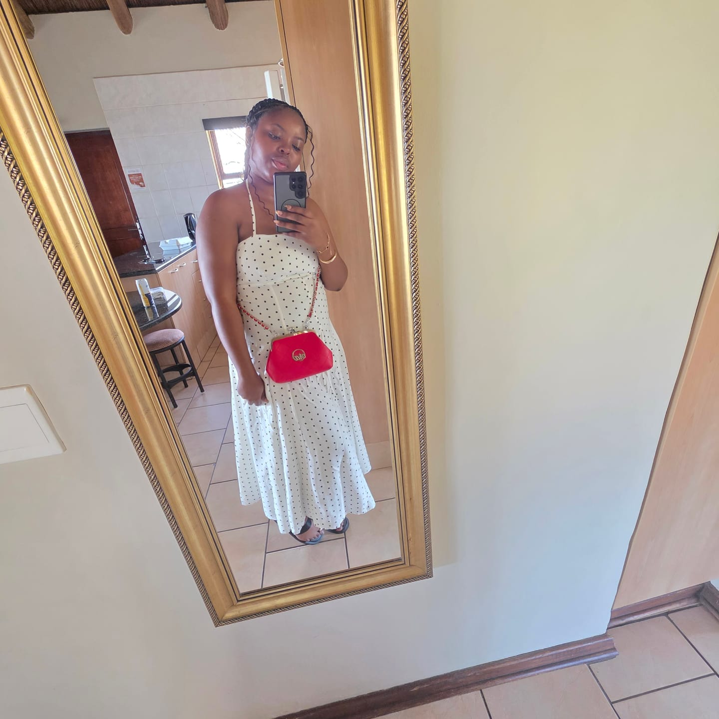 Customer photo review of ERA Mini Kisslock Chain Bag – Red
