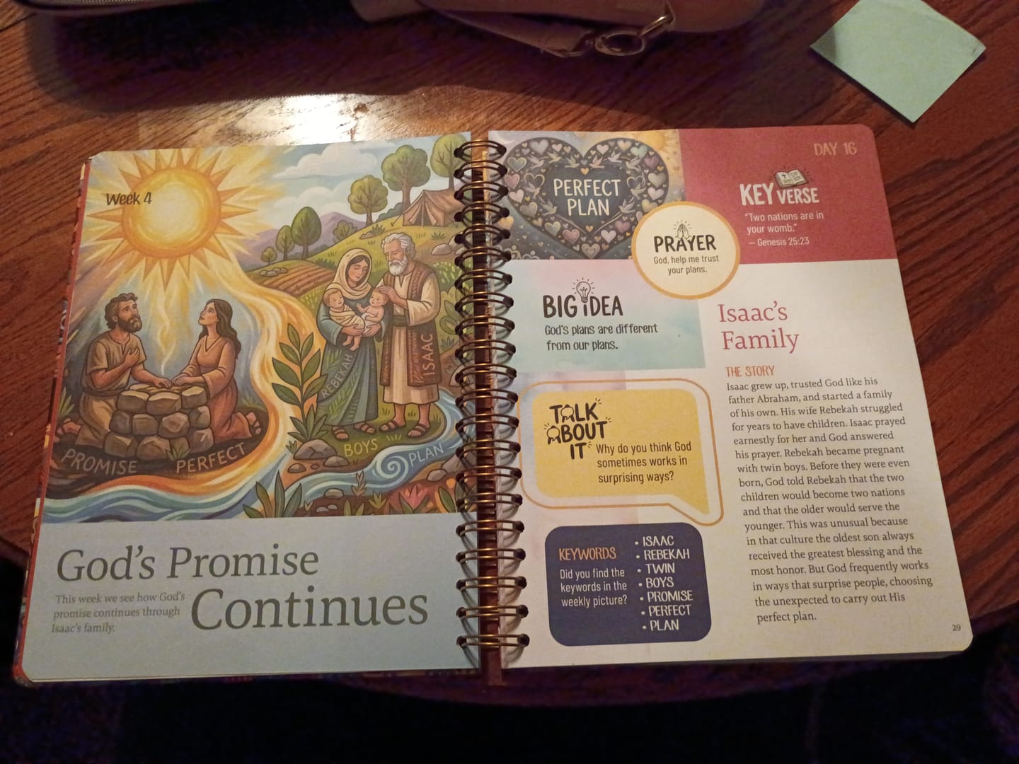 Customer photo review of The Bible In A Year For Kids: A 52-Week Journey Through God's Word