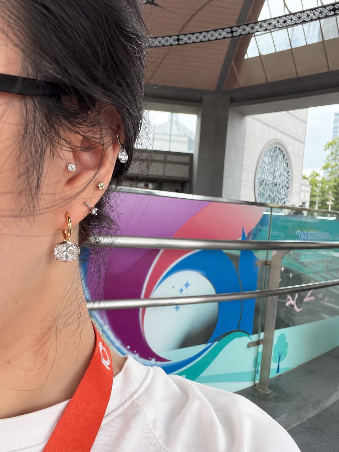 Customer photo review of Classic 8 × 12 mm Oval Huggie Hoop Earrings