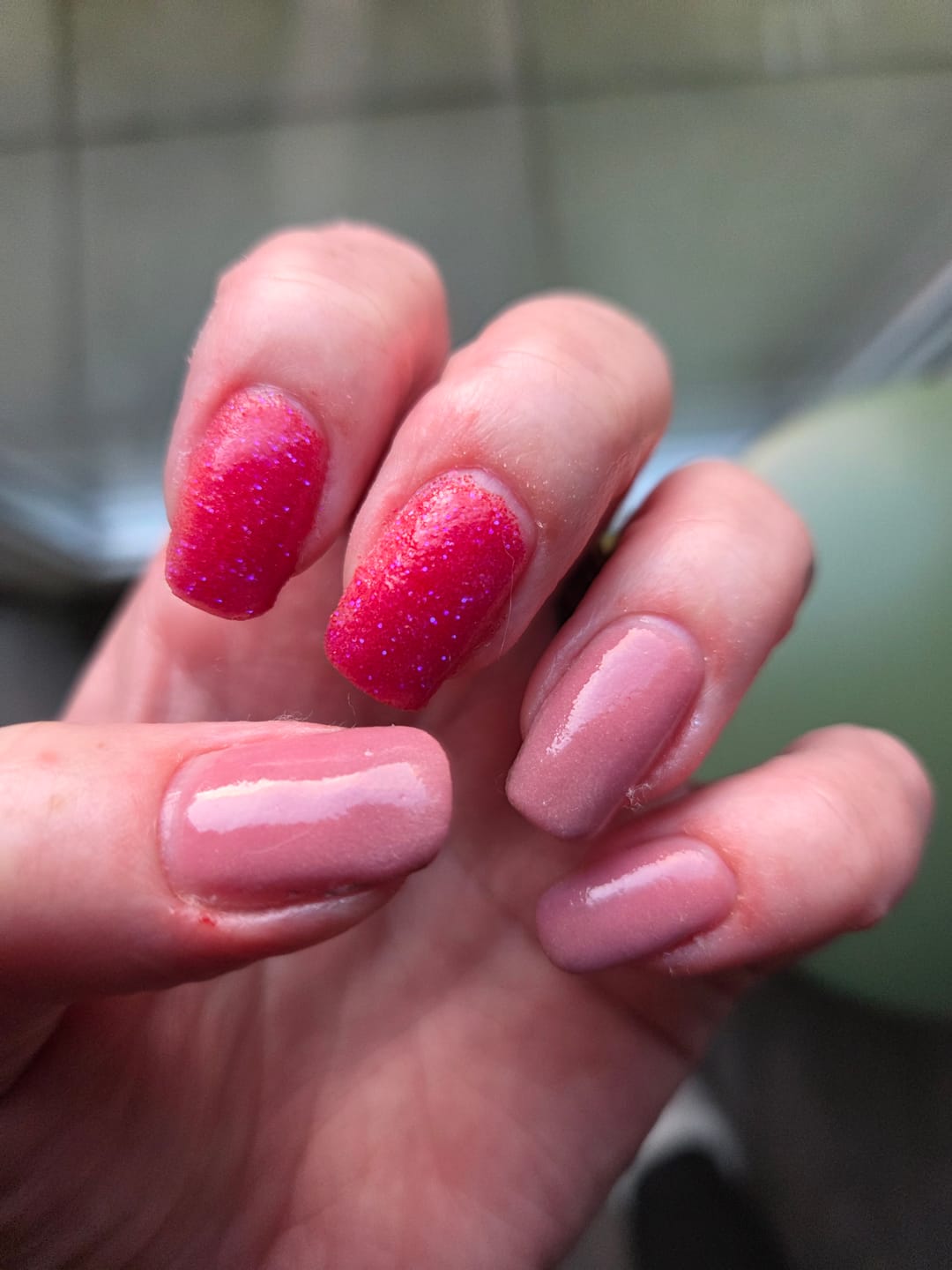 Customer photo review of Flamingo Pop Dipping Powder