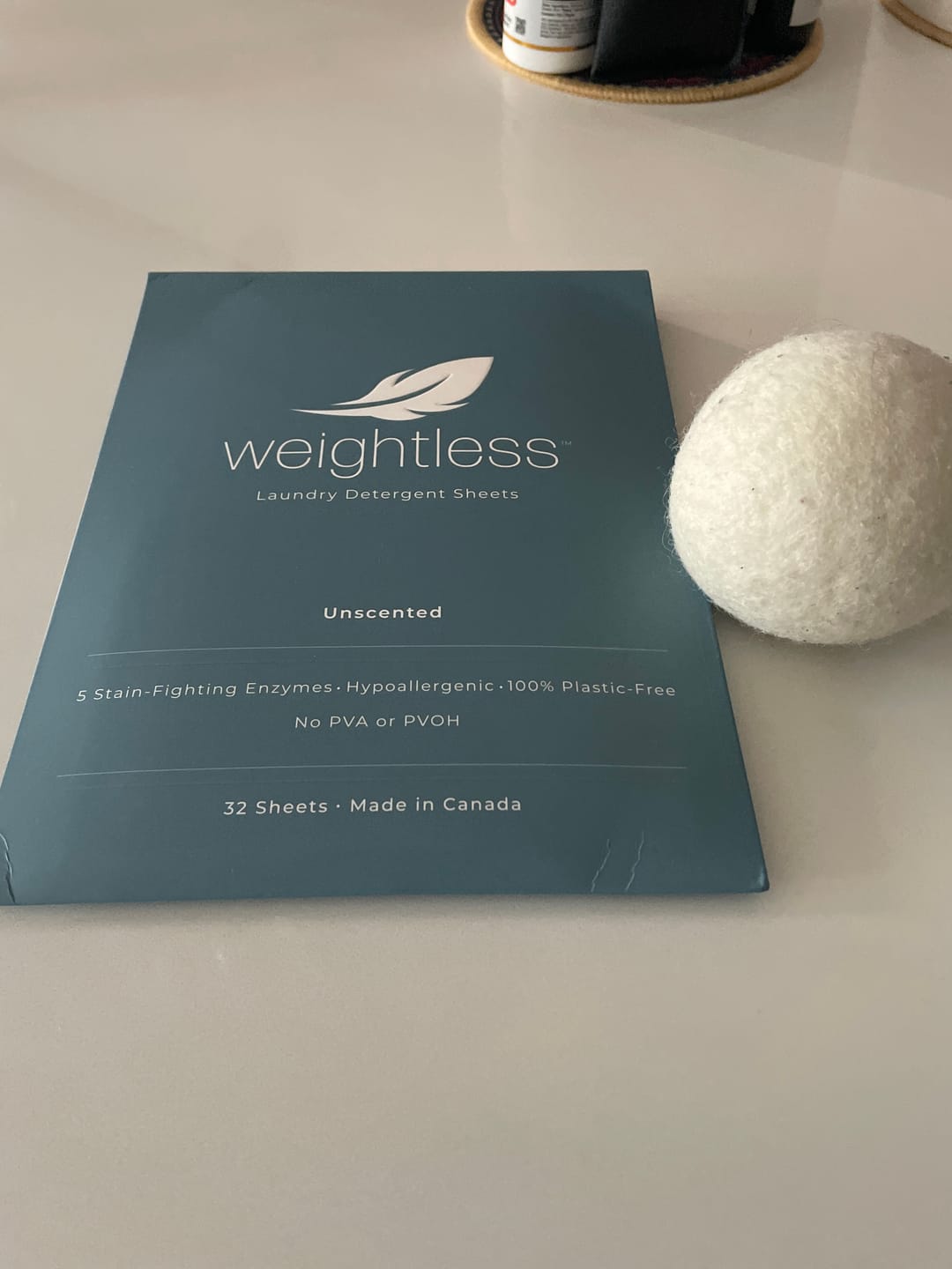 Customer photo review of Welcome to the NEW Weightless Laundry Sheets. PVA-Free, Unscented, Made in Canada