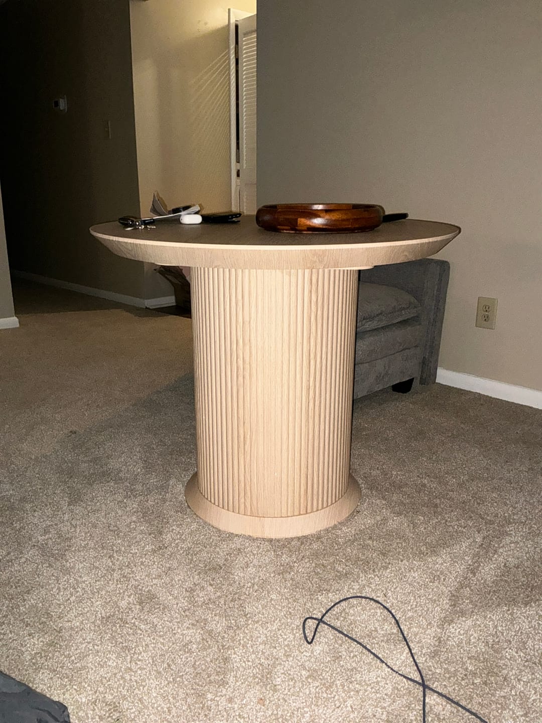Customer photo review of Miya Japandi 35.5" Small Round Wooden Dining Table for 2 with Pedestal Base