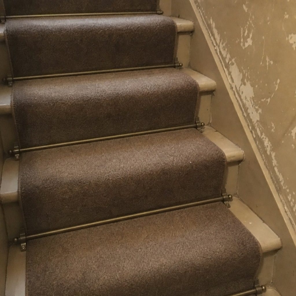 Customer photo review of Bronze Stair Rods for Carpet Runners — 9mm Hollow Rod, 4 Sizes