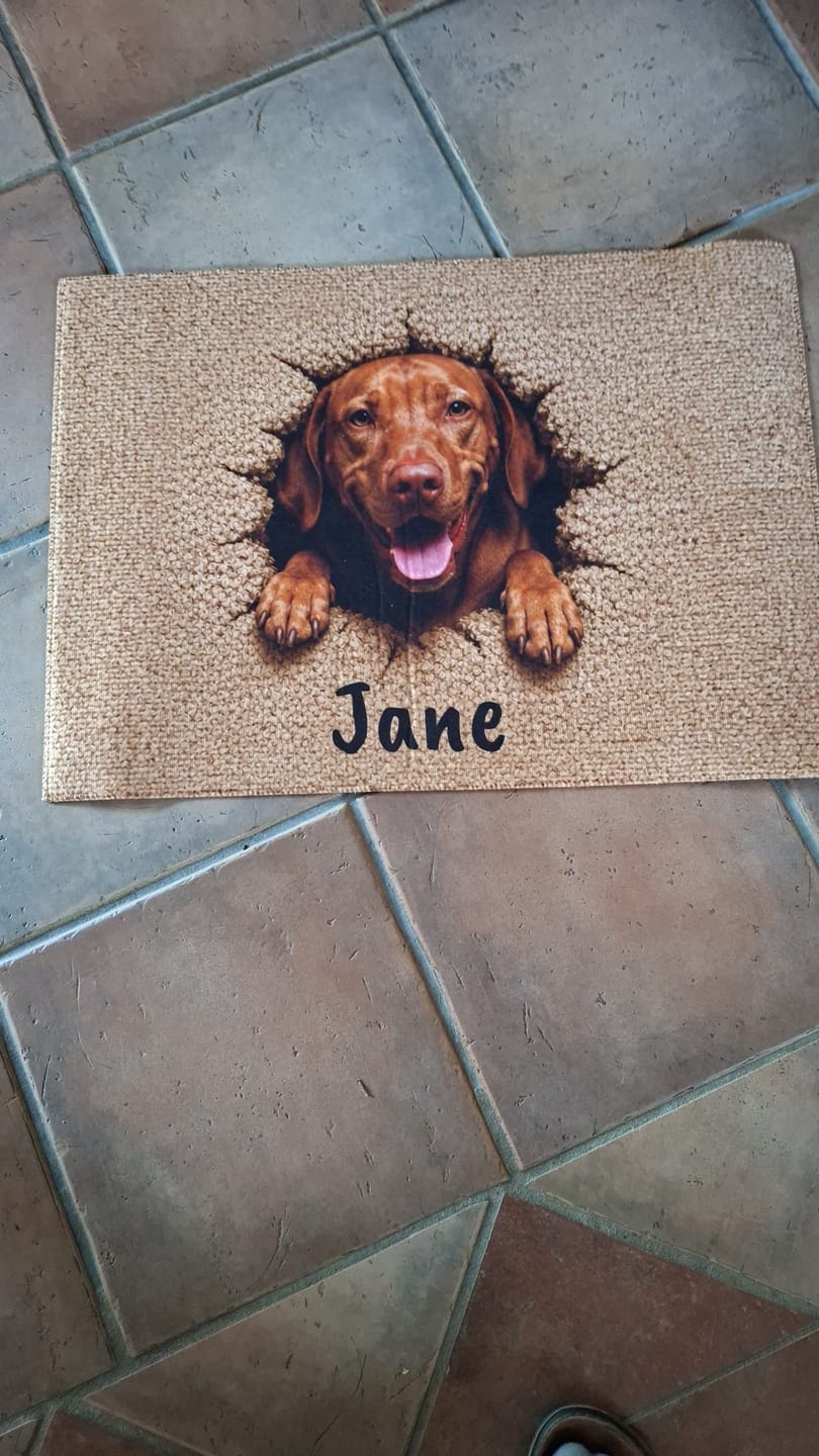 Customer photo review of Doorbraak - Gepersonaliseerde Deurmat