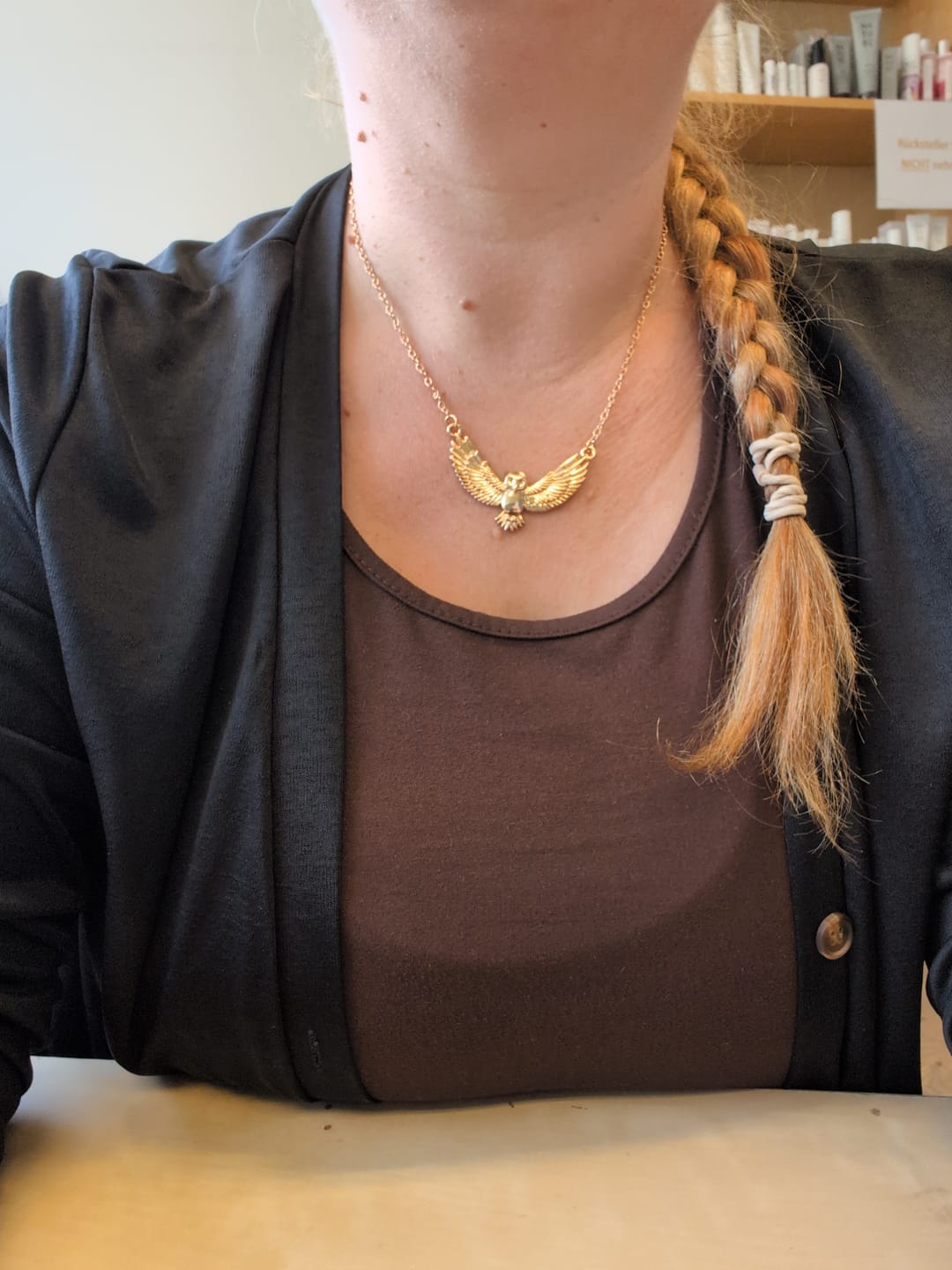 Customer photo review of Mystische Eulen Halskette