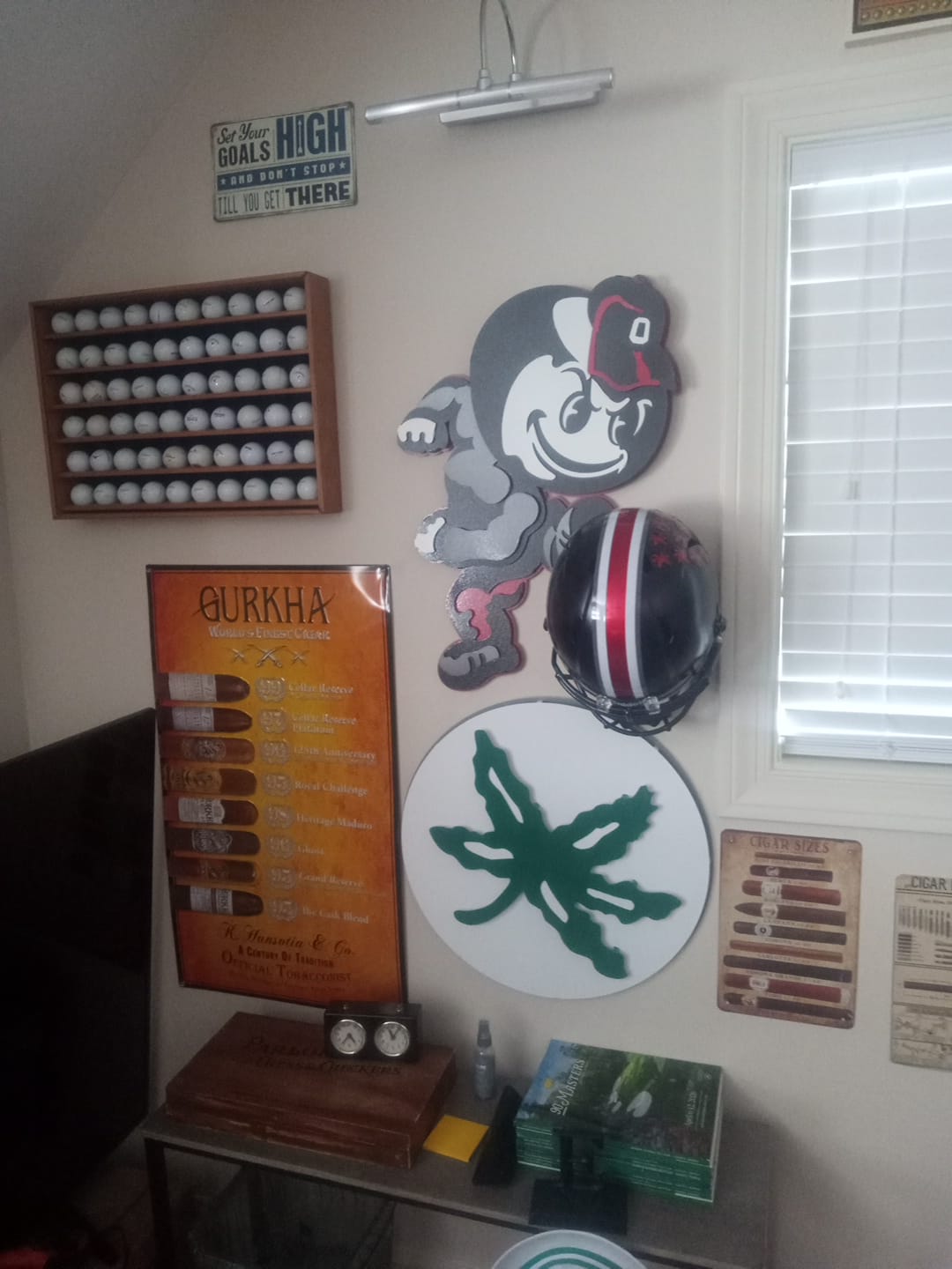 Customer photo review of Ohio State Buckeyes Helmet Decal 3D Metal Wall Art