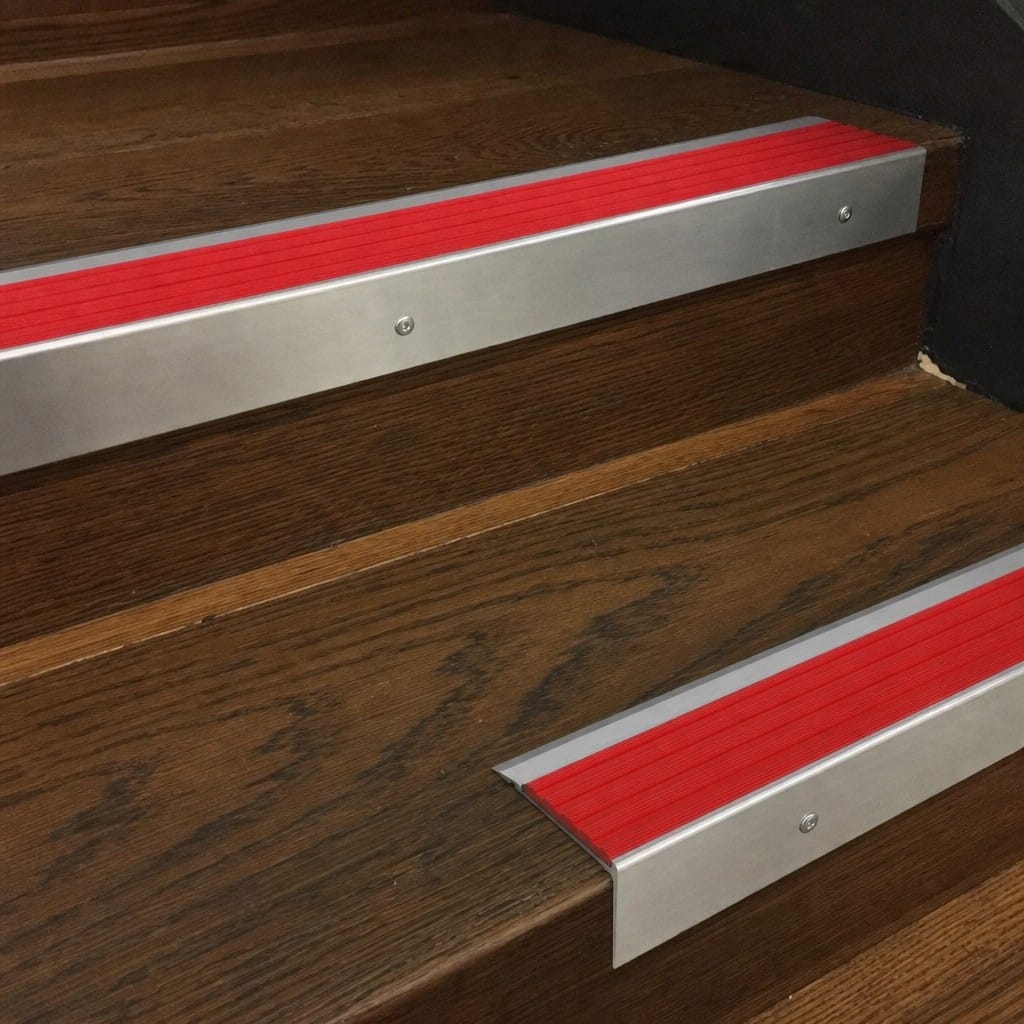 Customer photo review of Aluminium Stair Nosing 66x55mm Raked Back, Cut to Size 700-2500mm