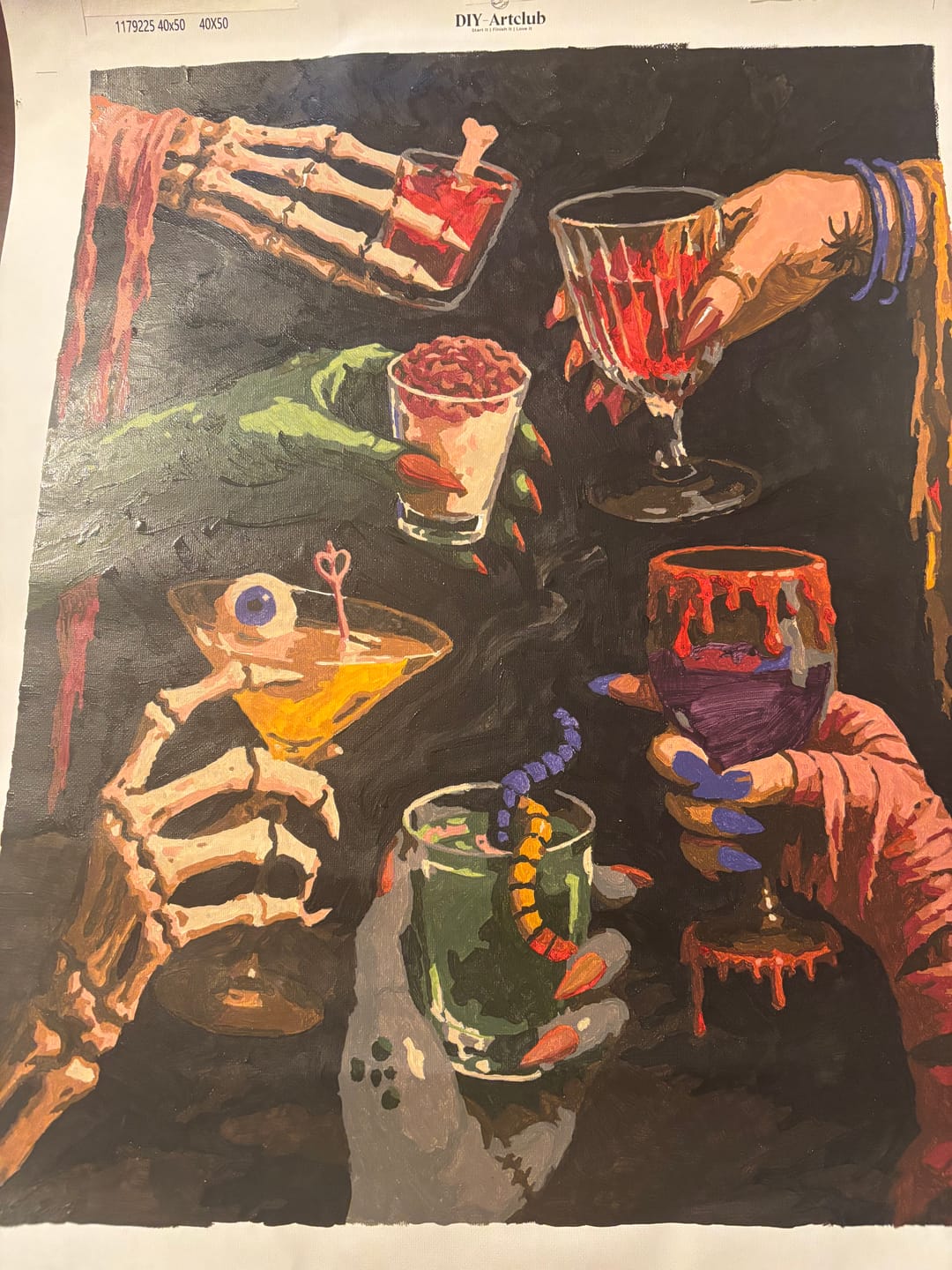 Customer photo review of Monster Happy Hour | Paint by Number