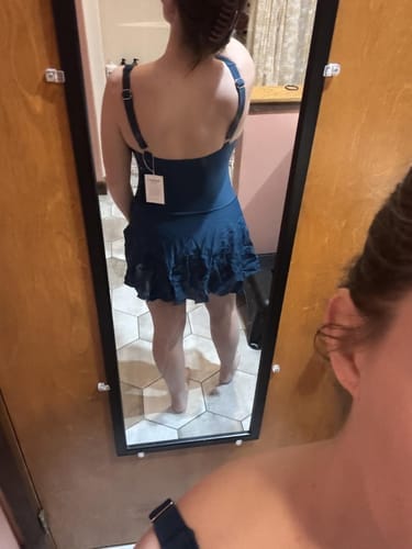 Customer photo review of Emoswim - Tankini Badeanzug für Damen Bauchweg Zweiteilige Bademode High Waist Tanktop mit Baderock