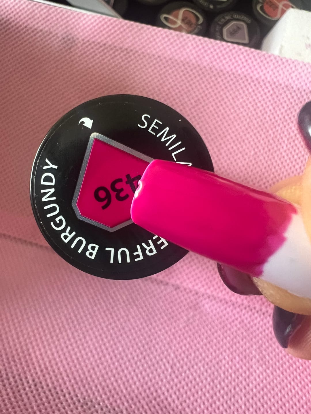 Customer photo review of Semilac 436 Powerful Burgundy UV Gel Polish