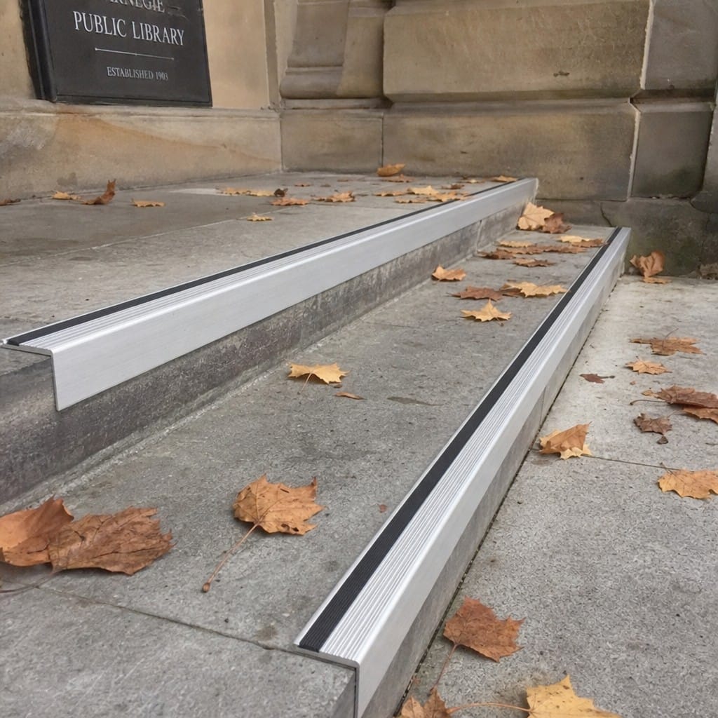 Customer photo review of Concealed Fix Stair Nosing 65x55mm Square Aluminium, 1m & 2m