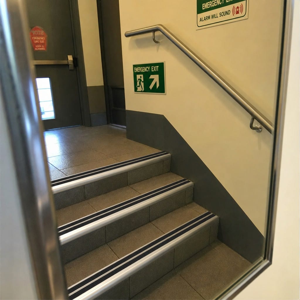 Customer photo review of Carborundum Stair Nosing 77x40mm Aluminium Cut to Any Size