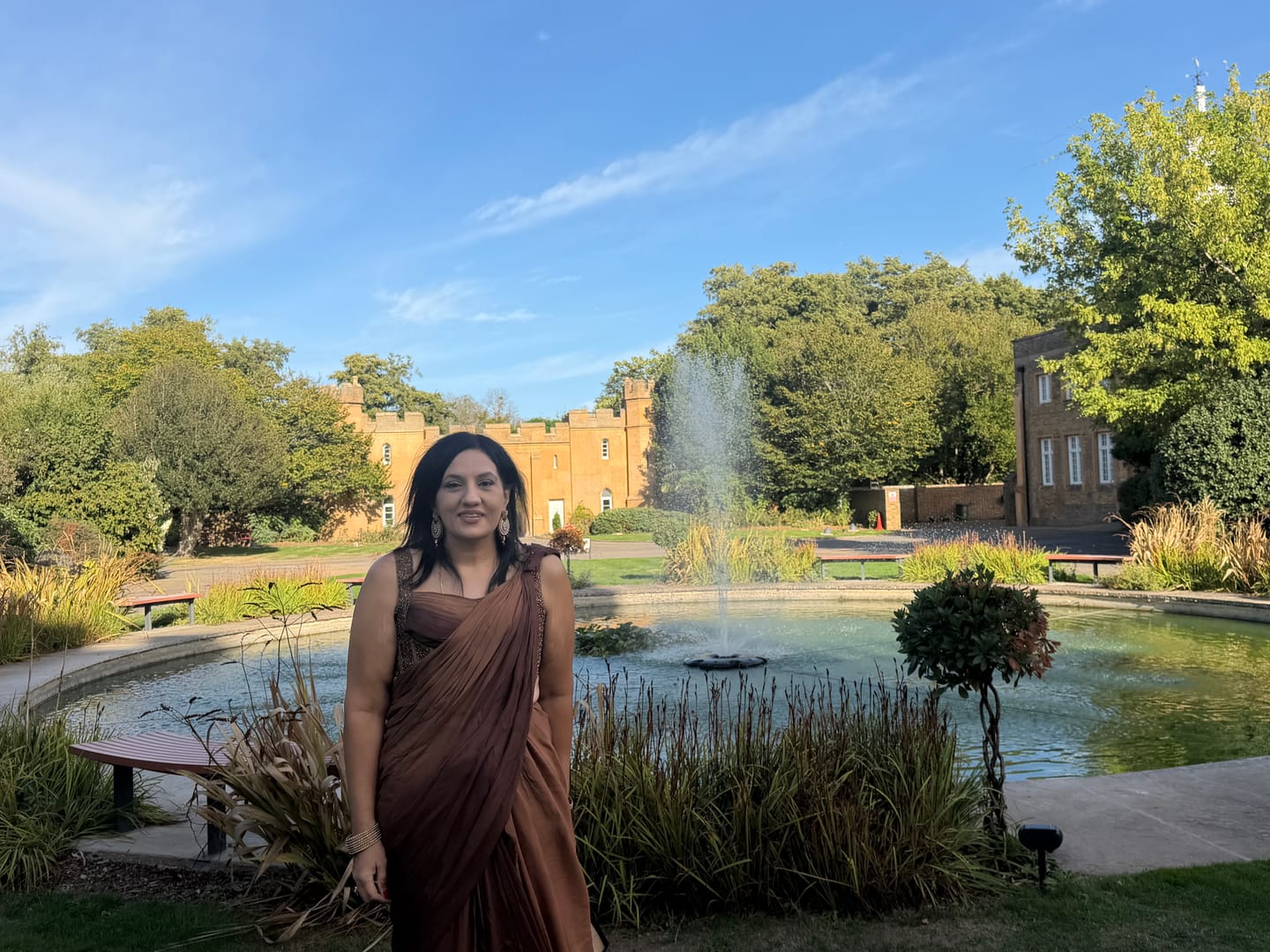 Customer photo review of Copper Bronze Corset Saree Set | Label S4U