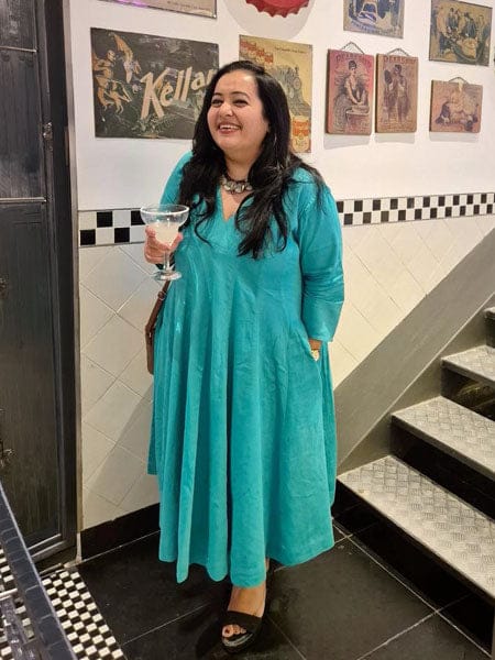 Customer photo review of Turquoise Cotton Kurta
