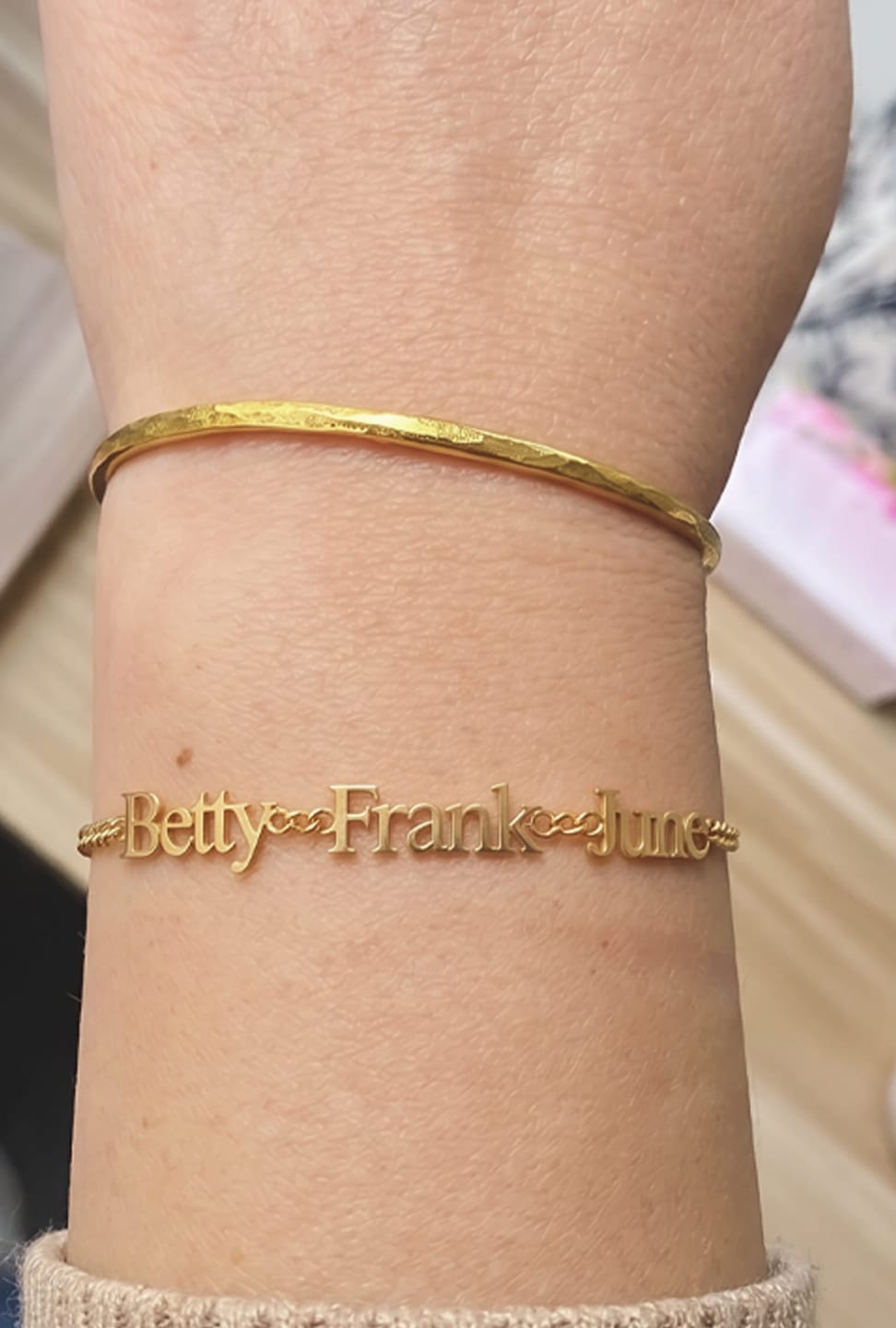 Customer photo review of Custom Classic Name Bracelet