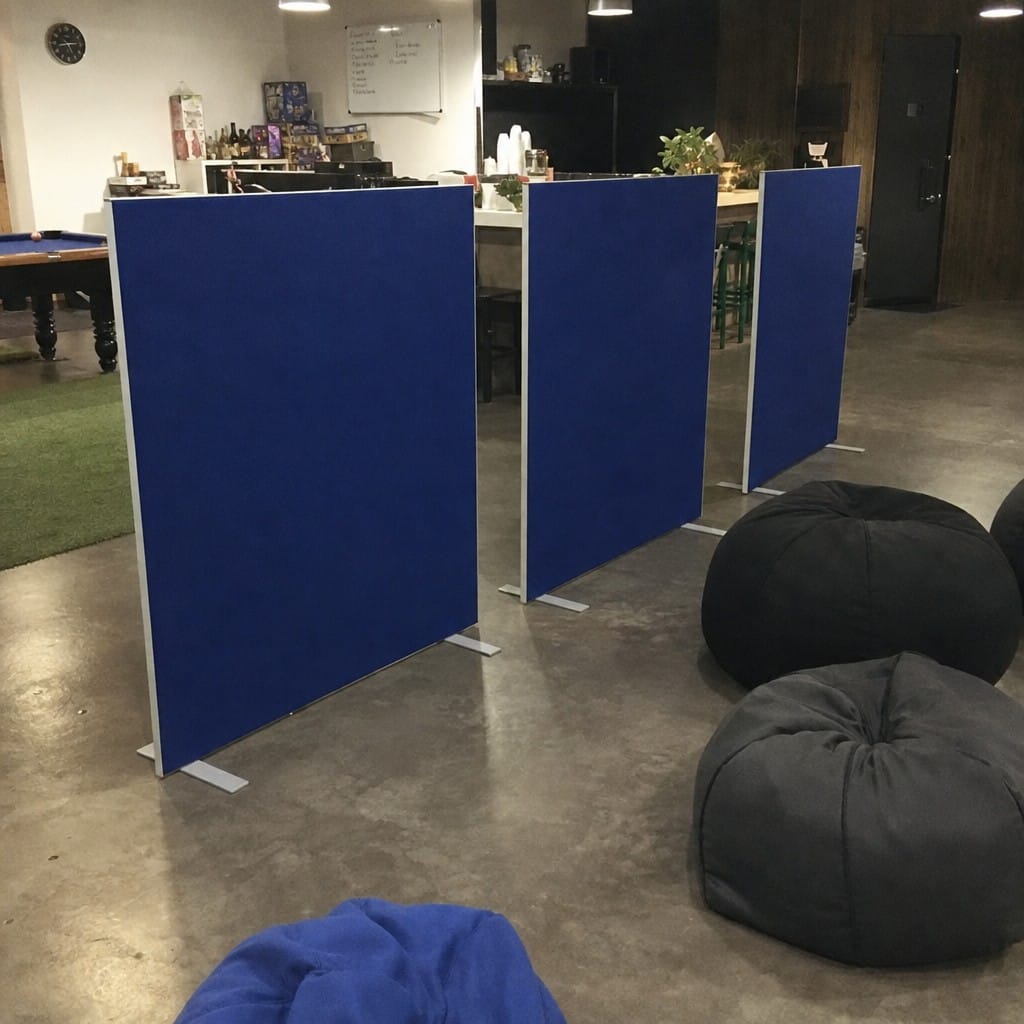 Customer photo review of Floor Standing Office Partition Screen - Fabric Room Divider
