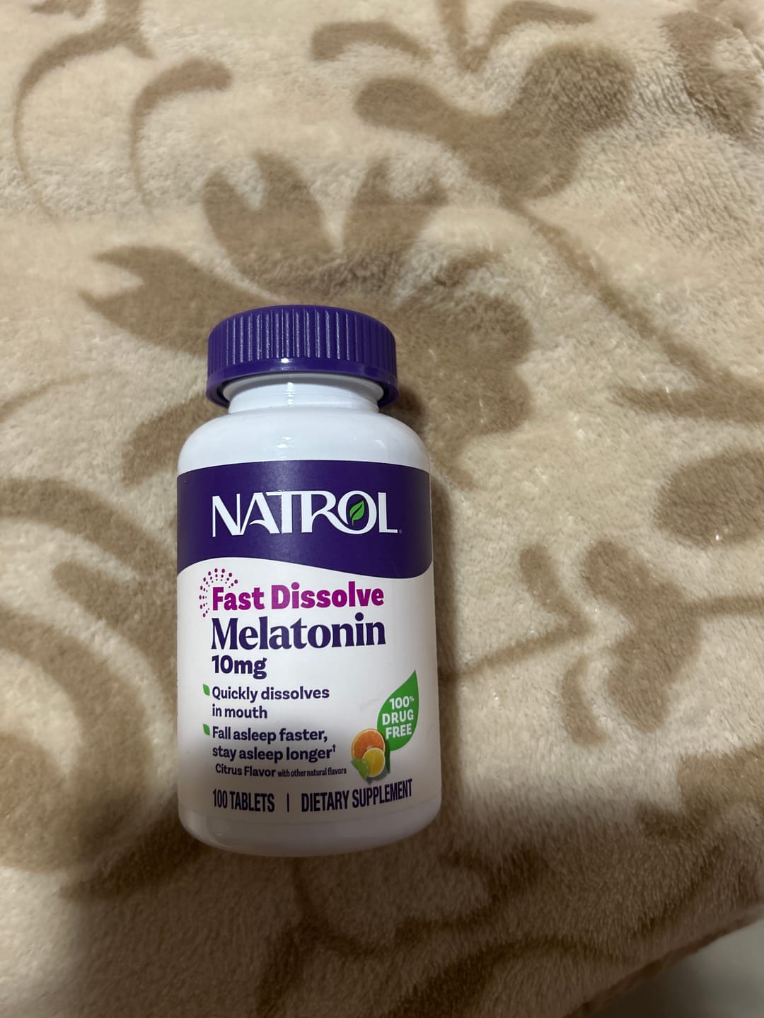 Customer photo review of Natrol Melatonina 10mg Rápida Dissolução Citrus Punch 100 Tablets