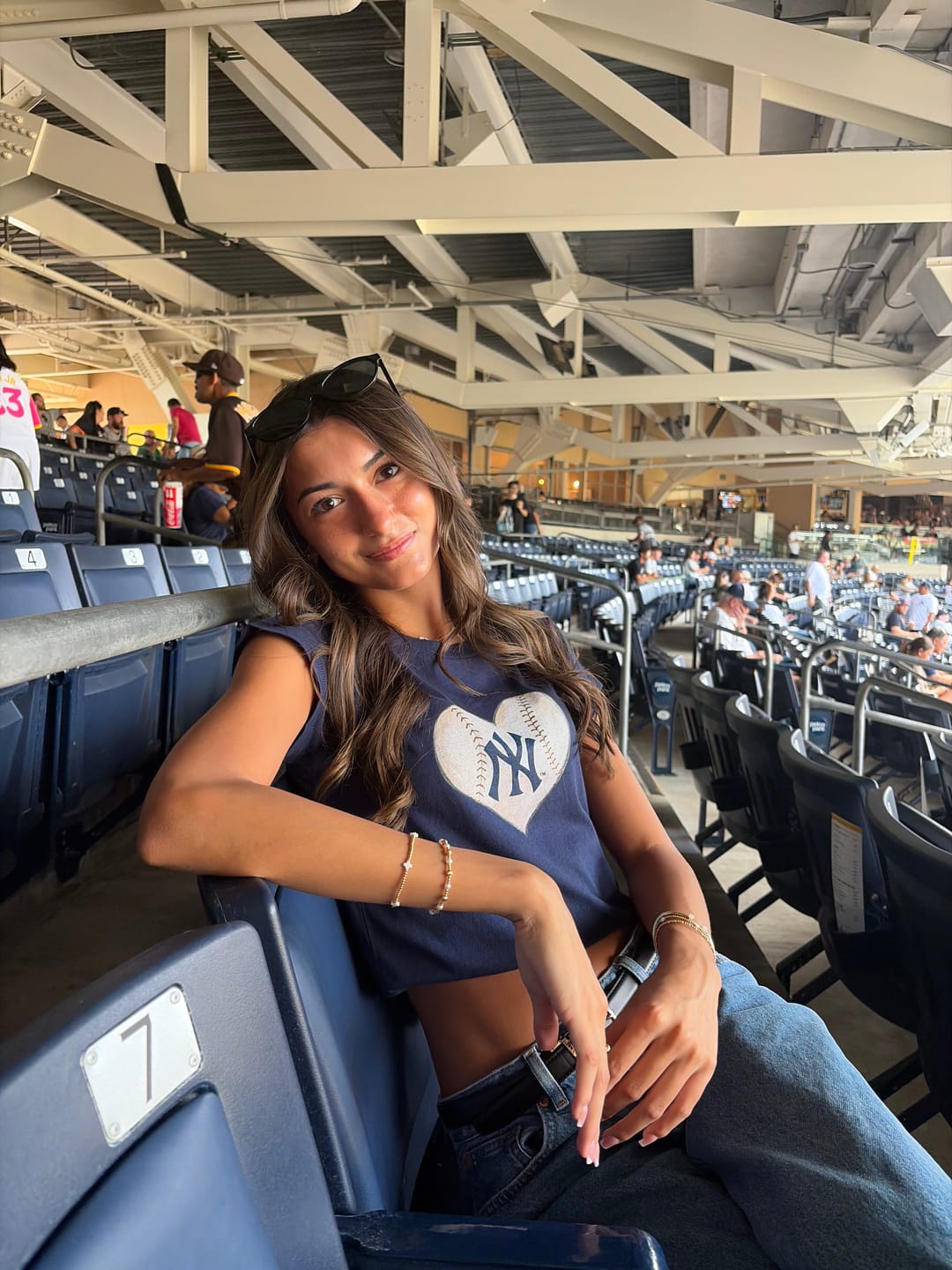 Customer photo review of New York Yankees Baseball Heart Women's Tee Shirt