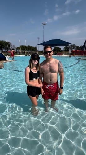 Customer photo review of Emoswim - Damen High Waist Bikini-Sets Sportliche Zweiteilige Badeanzüge Colorblock Cheeky High-Cut Bademode
