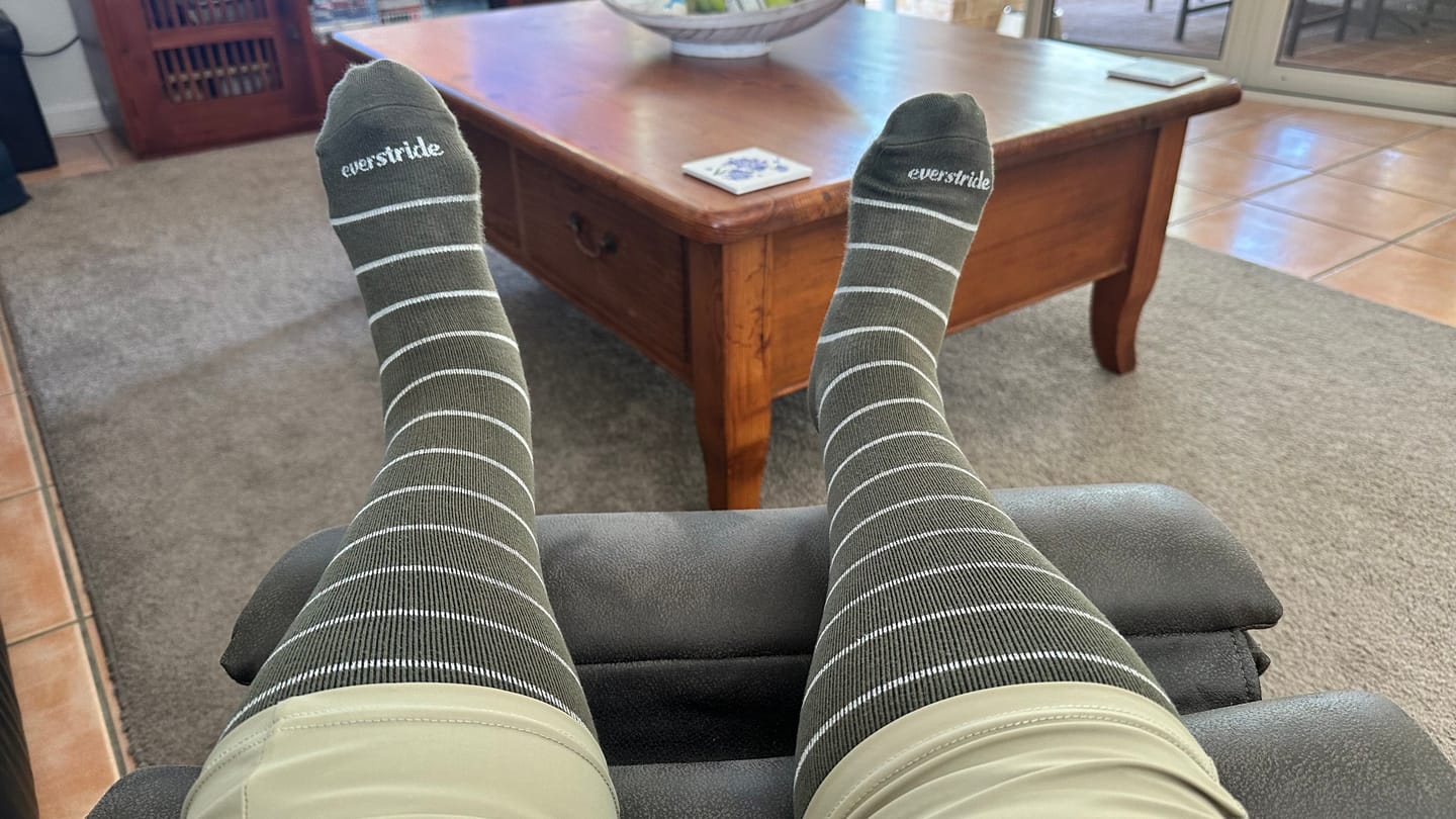 Customer photo review of Bamboo Wide Compression Socks