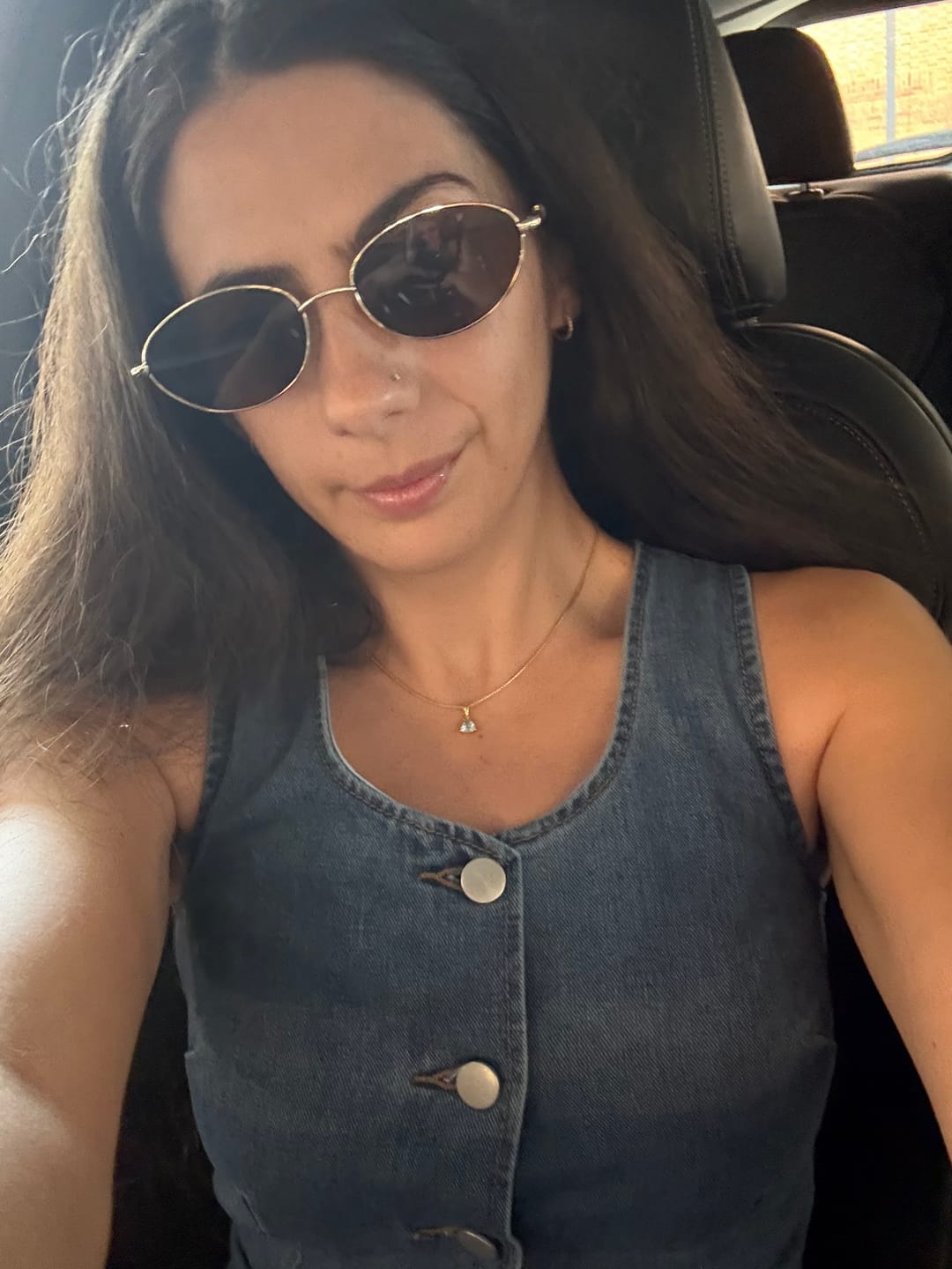 Customer photo review of Blue Topaz Everyday Gold Pendant