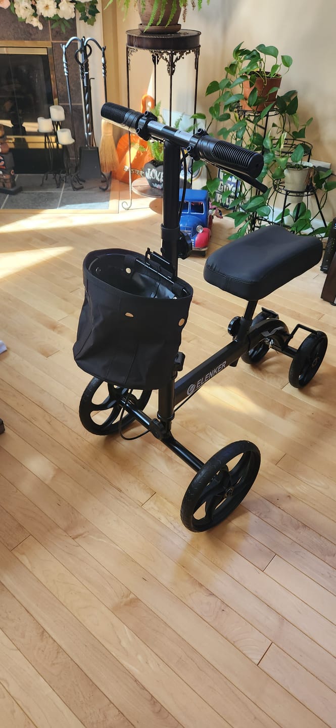 Customer photo review of MT-9251 Best Value Steerable Medical Knee Walker with 10" Wheels