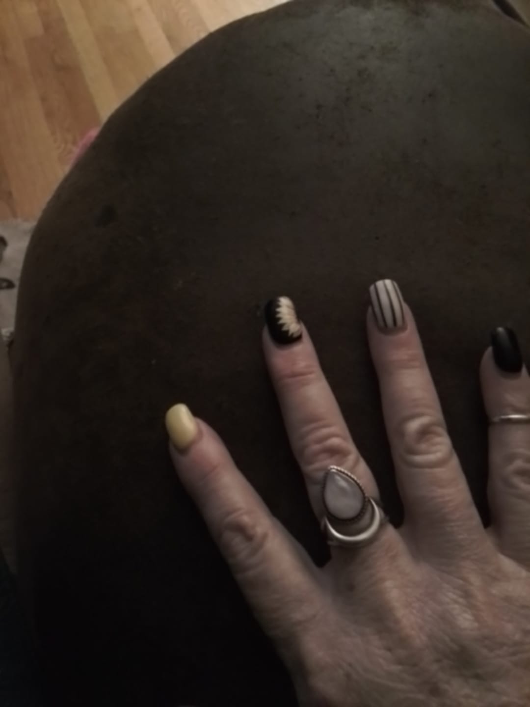 Customer photo review of Sterling Silver Crescent Moon Moonstone Ring